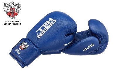 Green Hill Боксерские перчатки SUPER Синий Кожа+Кожазам
