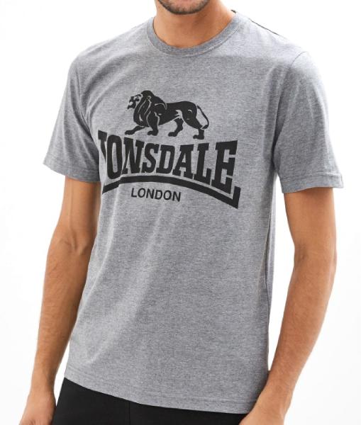 Lonsdale Футболка Логотип на груди Серая