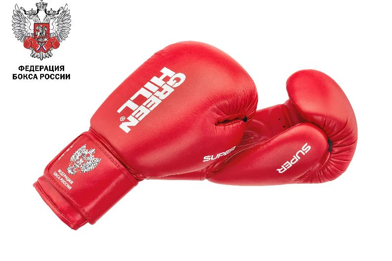 Green Hill Боксерские перчатки SUPER Красный Кожа+Кожазам