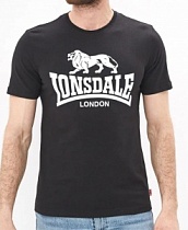 Lonsdale Футболка Логотип на груди Черная